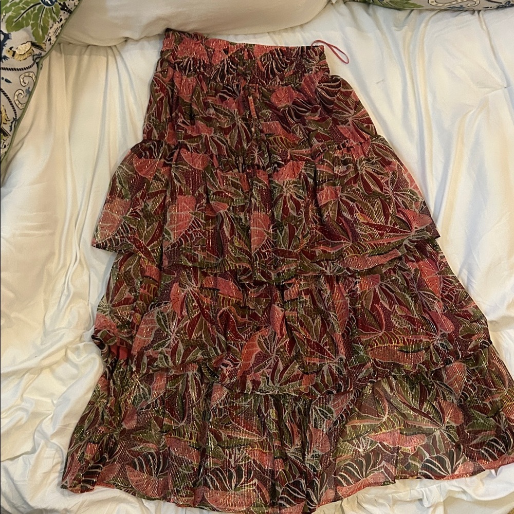 Bohemian Tiered Floral Maxi Skirt